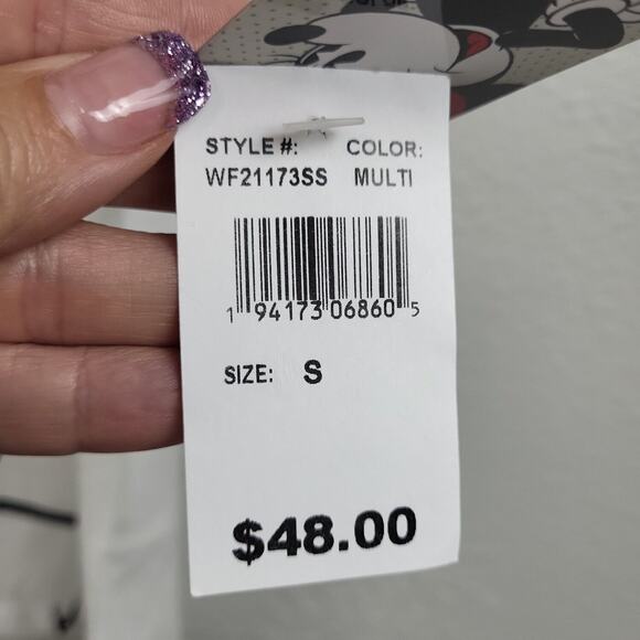 Disney‎ Womens White Minnie Mouse Short Sleeve Pullover Pajama Top Size Small - Picture 5 of 7